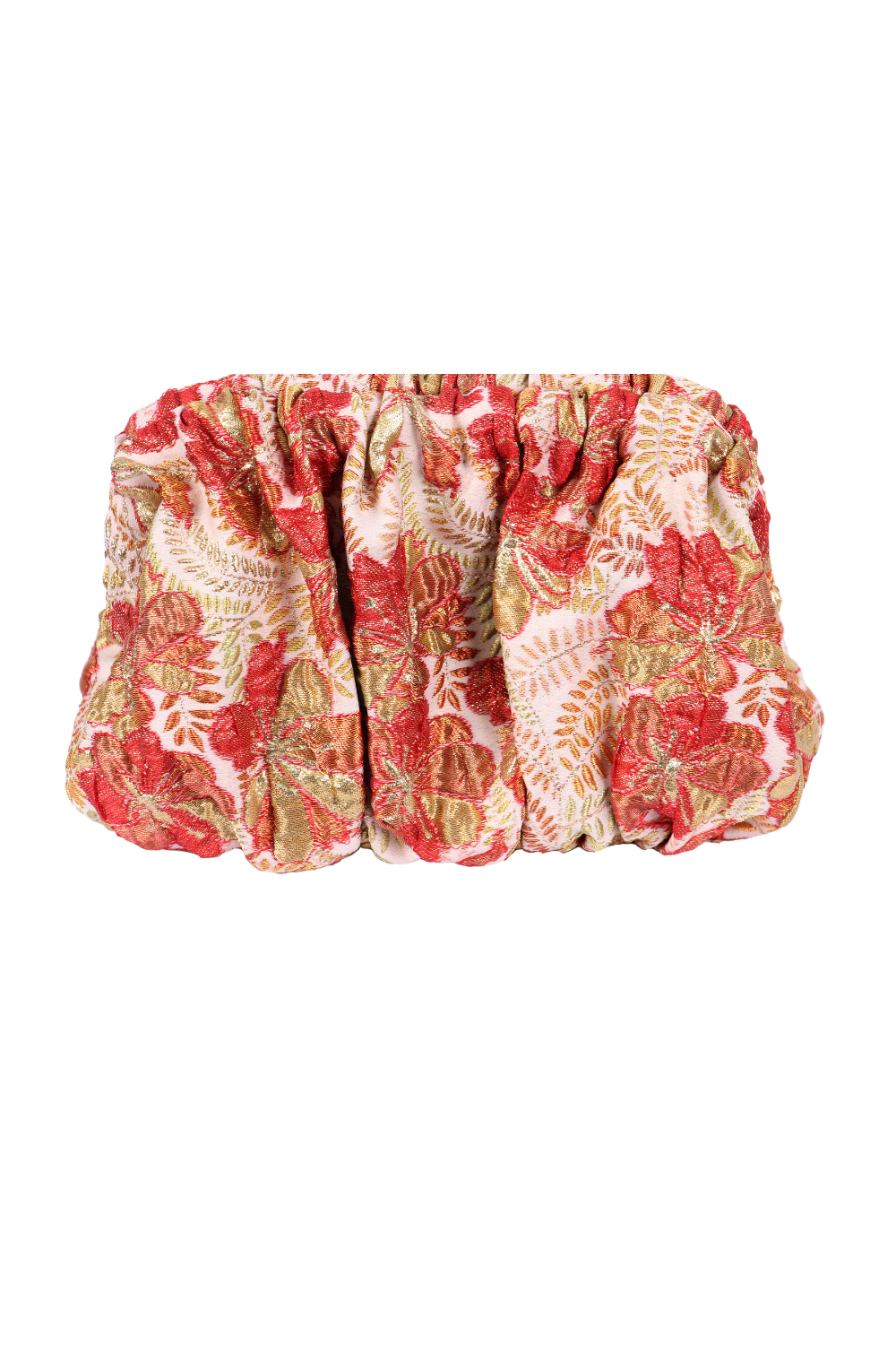 Burgundy and Gold Floral Brocade Clutch