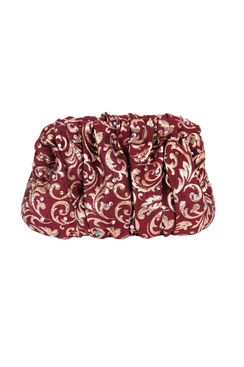 Burgundy Brocade Clutch