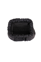 Leather Clutch with Black Crochet Lining