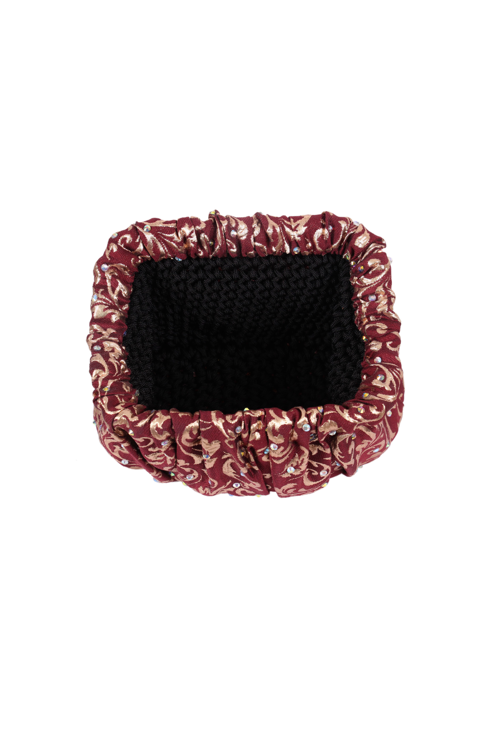 Burgundy Brocade Clutch