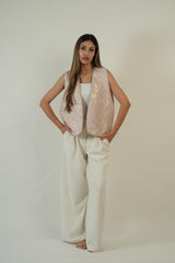 Pink Brocade Vest