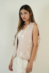 Pink Brocade Vest