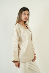 Beige Brocade Jacket