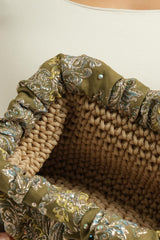Green and Silver Brocade Clutch