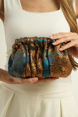 Teal Brocade Clutch