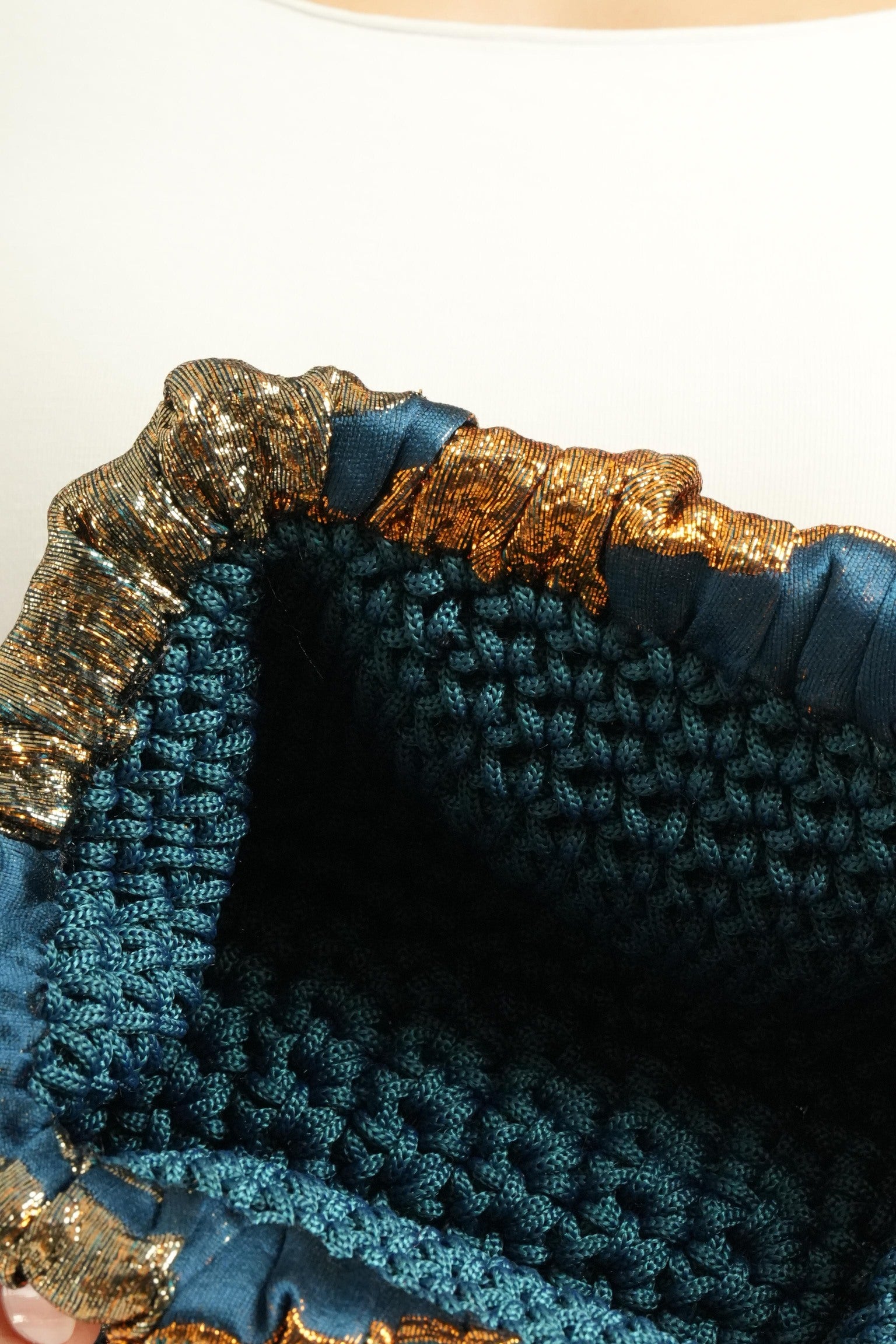 Teal Brocade Clutch