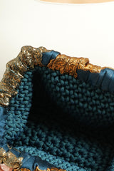 Teal Brocade Clutch