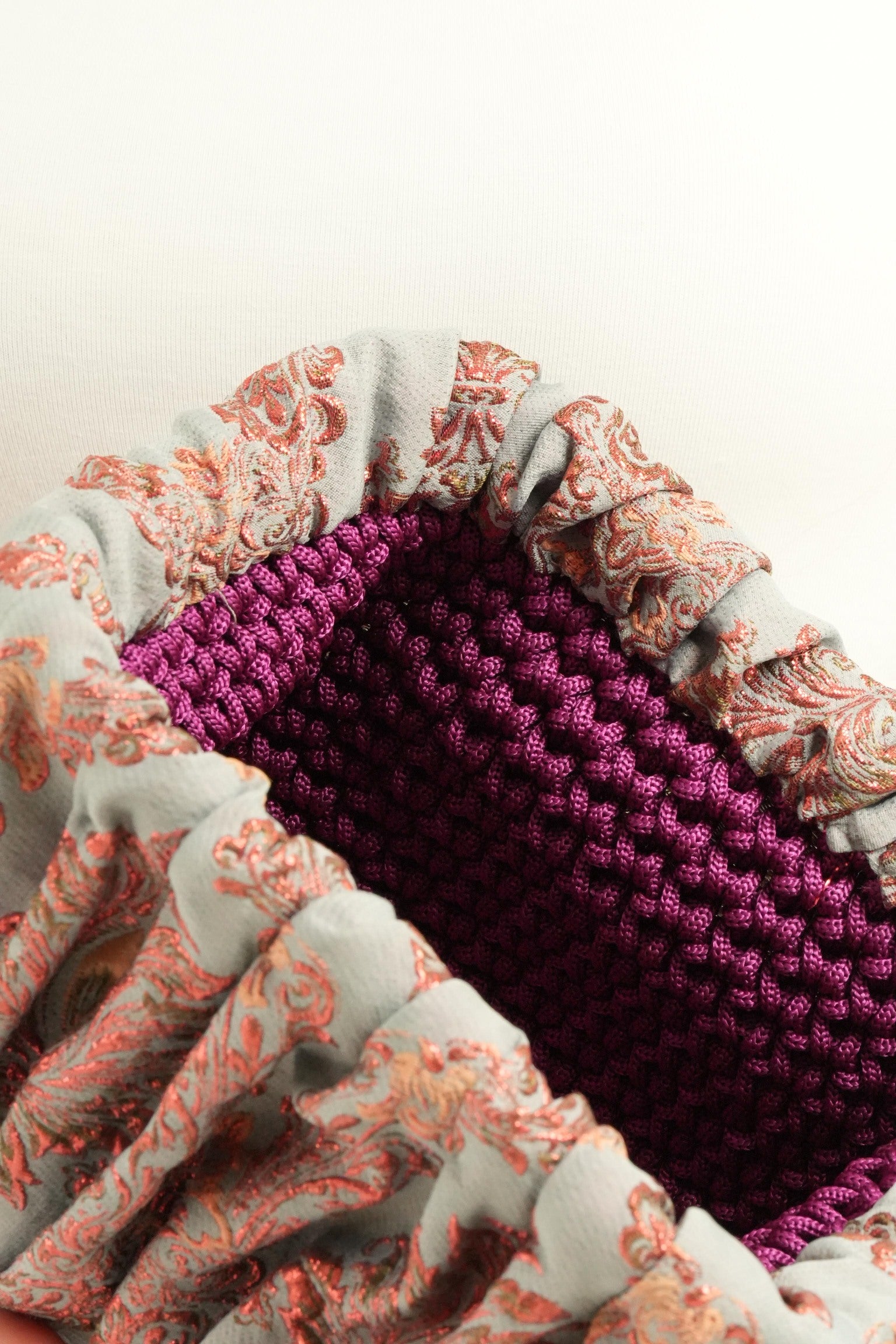 Lavender and Gray Brocade Clutch