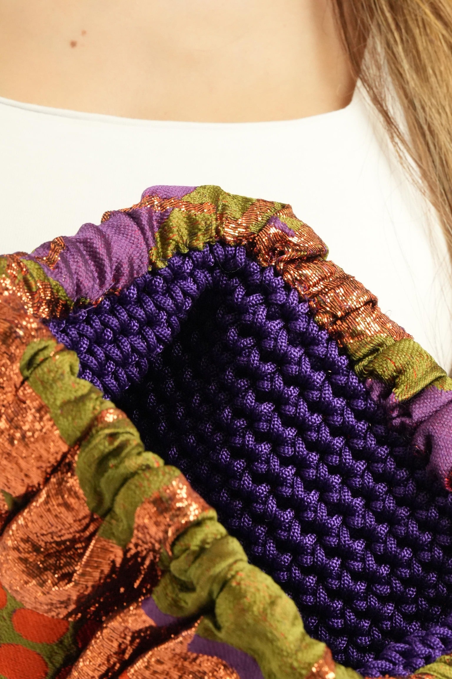 Orange and Purple Brocade Clutch