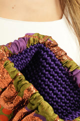 Orange and Purple Brocade Clutch